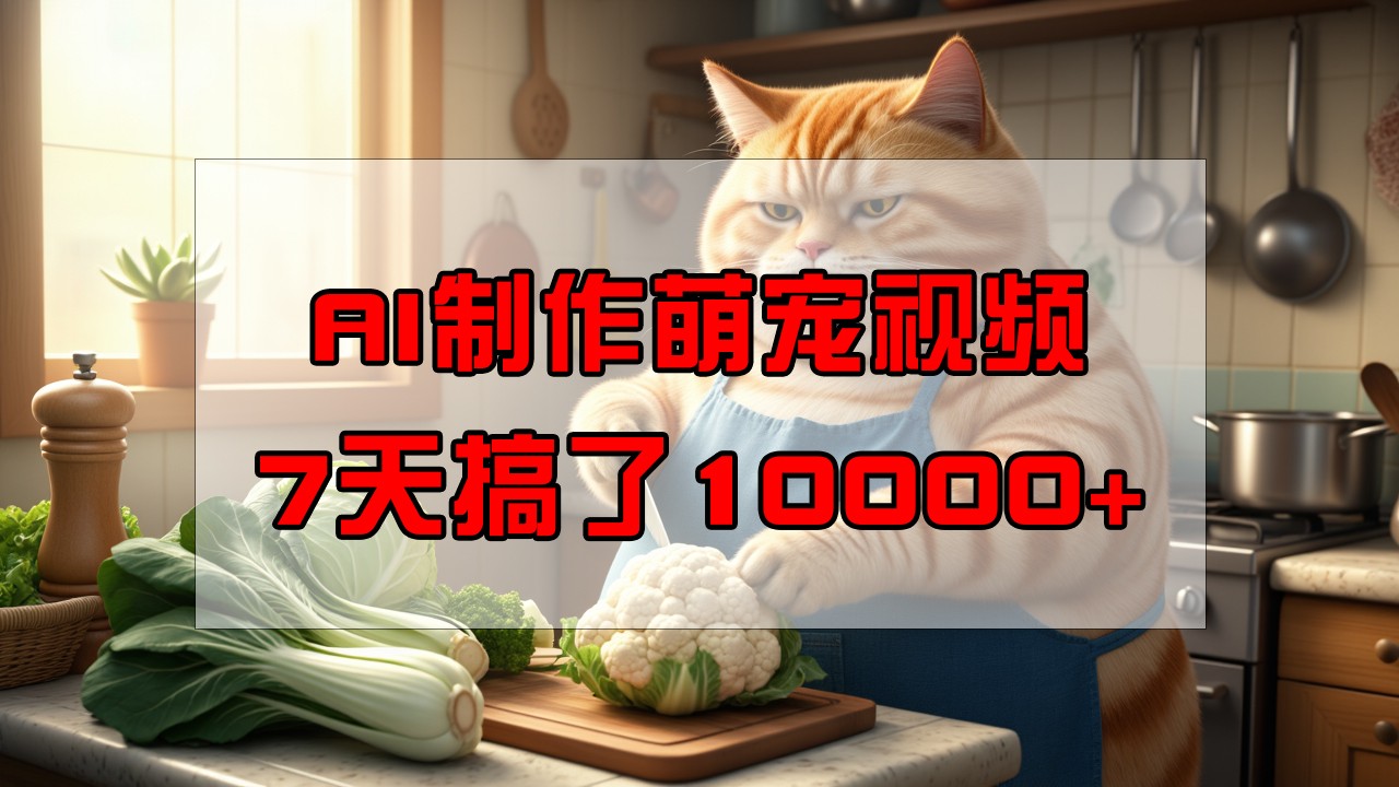 图片[1]-靠AI制作萌宠视频，7天搞了1万+，操作简单门槛低，有手机就行-泱泱学习社